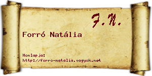 Forró Natália névjegykártya