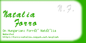 natalia forro business card